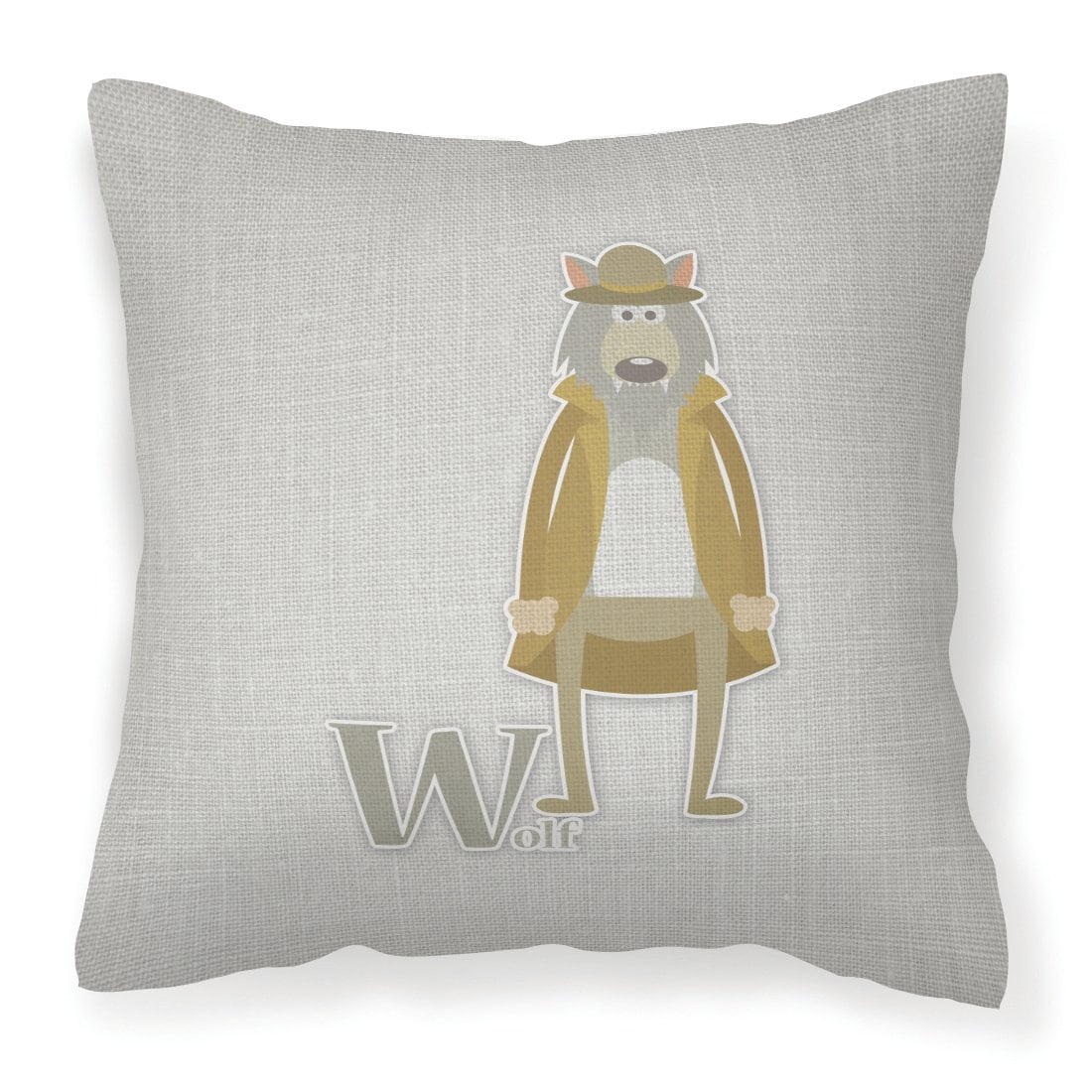 Alphabet W For Wolf Fabric Decorative Pillow