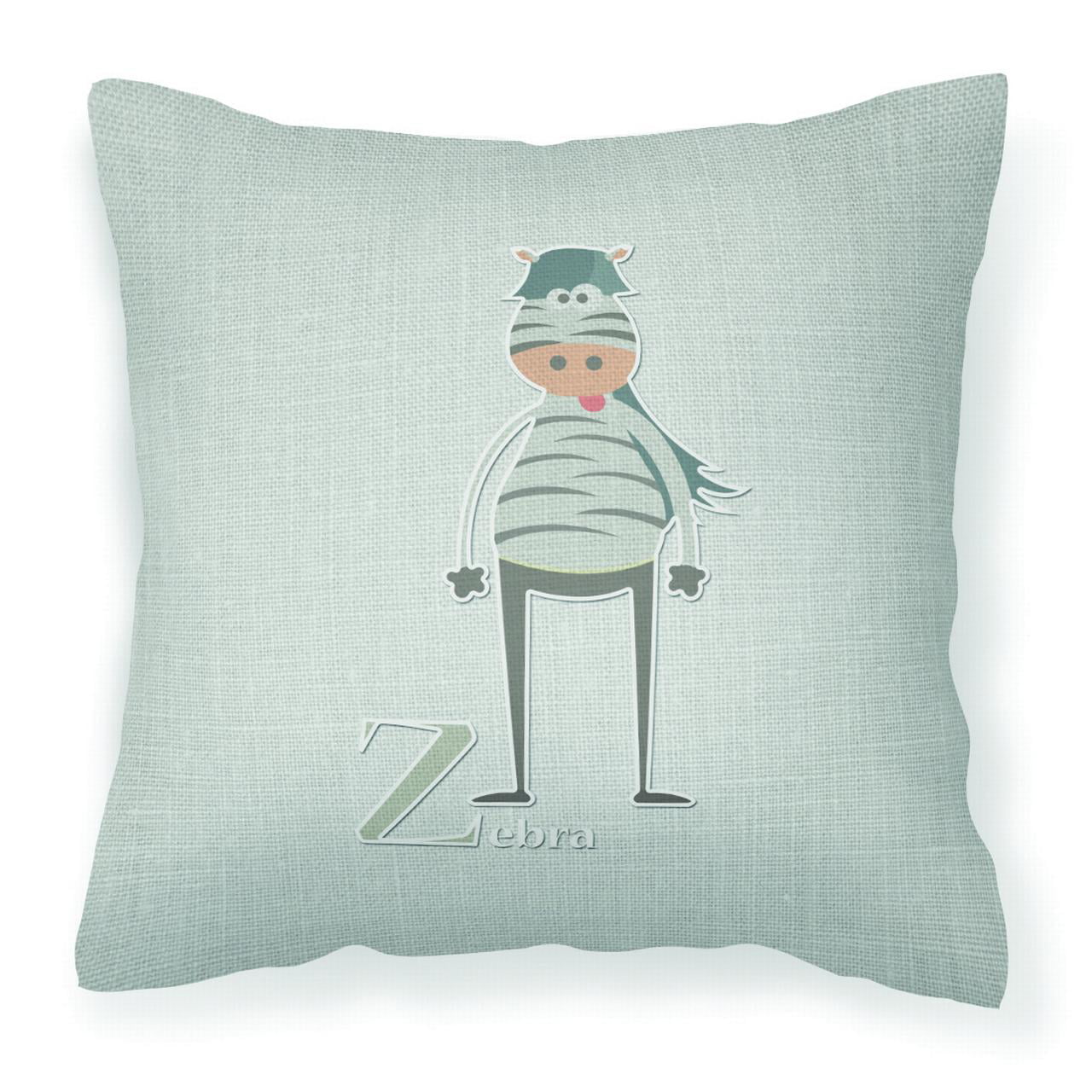 Alphabet Z For Zebra Fabric Decorative Pillow