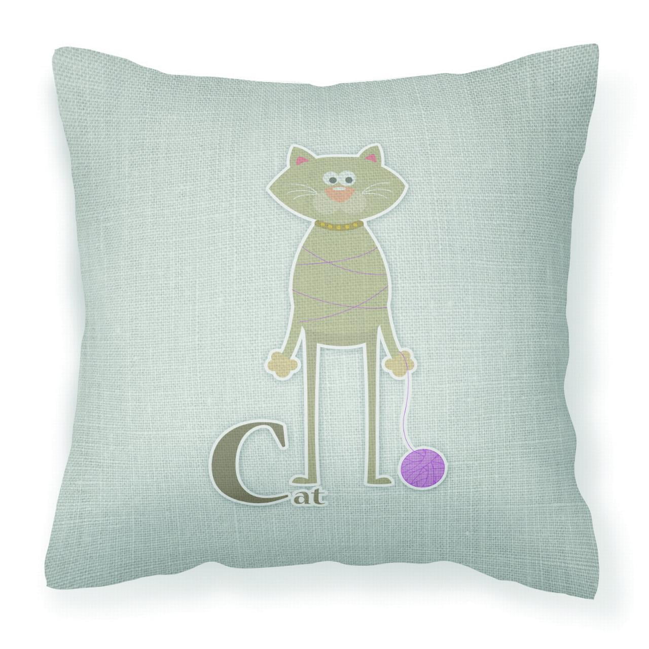 Alphabet C For Cat Fabric Decorative Pillow