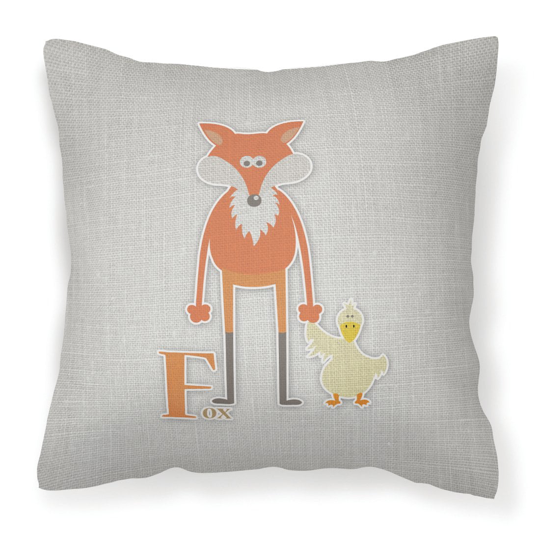 Alphabet F For Fox Fabric Decorative Pillow