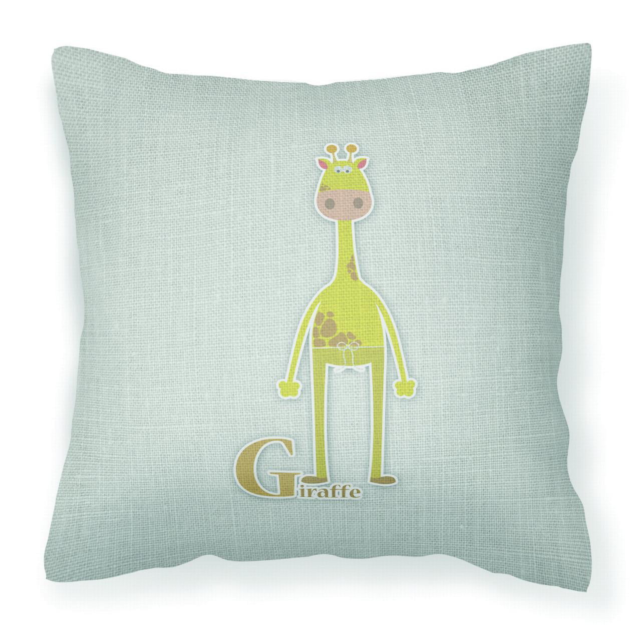 Alphabet G For Giraffe Fabric Decorative Pillow