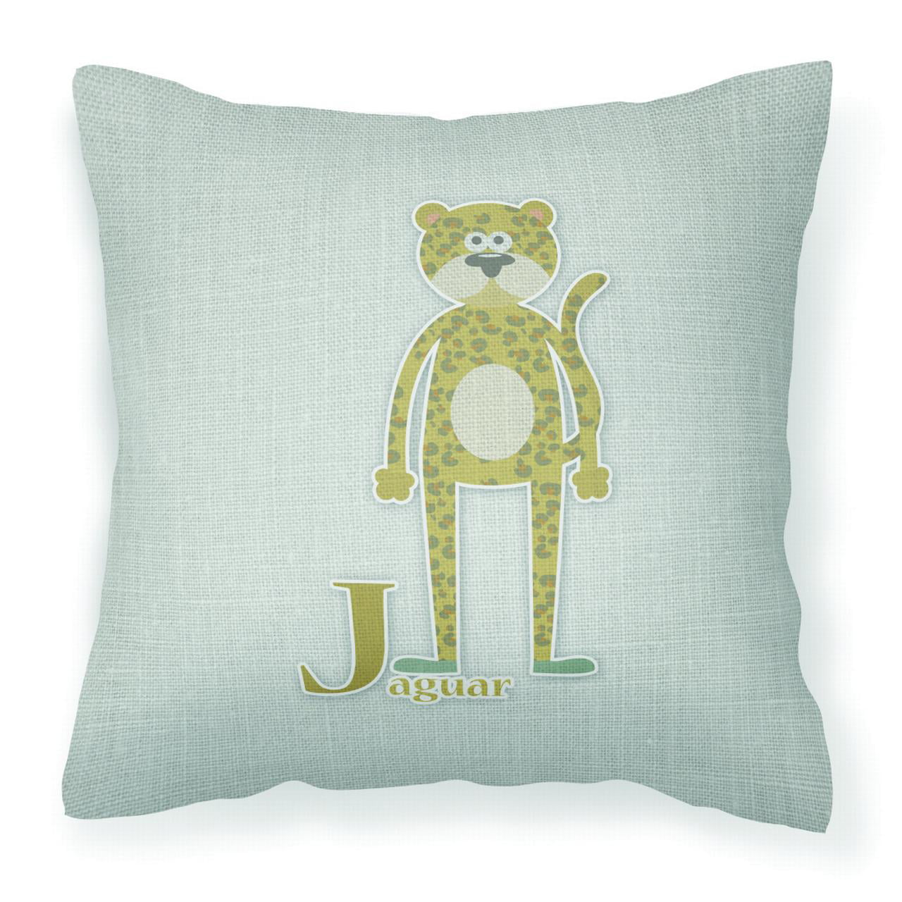 Alphabet J For Jaguar Fabric Decorative Pillow