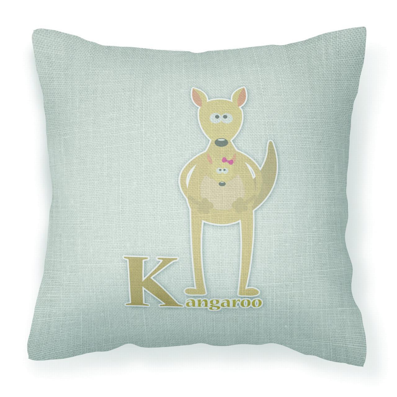 Alphabet K For Kangaroo Fabric Decorative Pillow