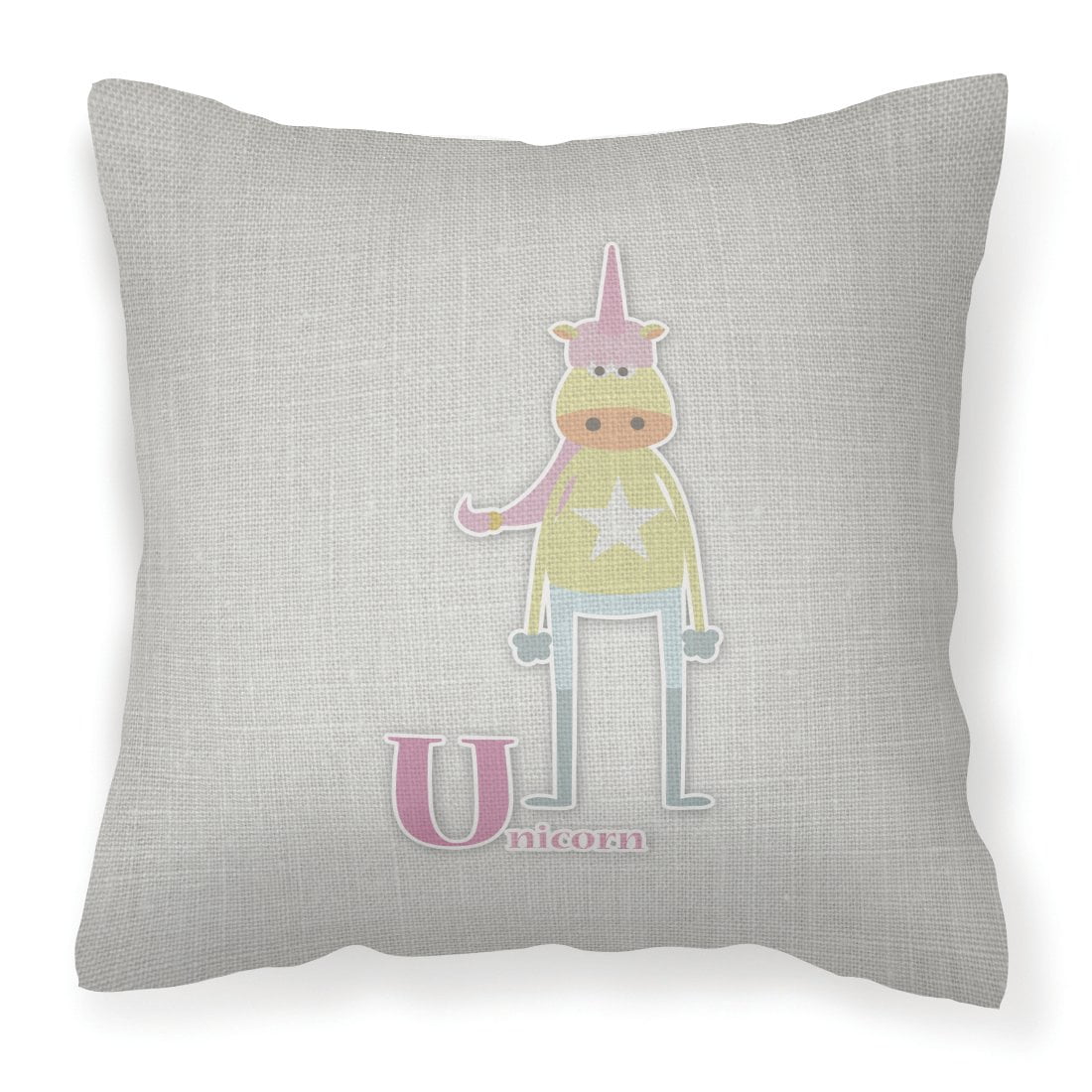 Alphabet U For Unicorn Fabric Decorative Pillow