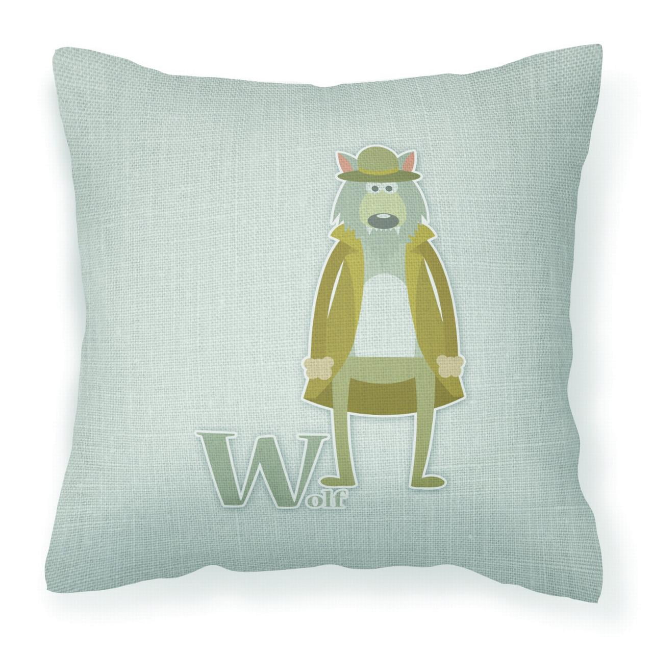 Alphabet W For Wolf Fabric Decorative Pillow