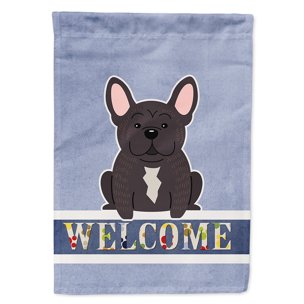 French Bulldog Brindle Welcome Flag Canvas House Size