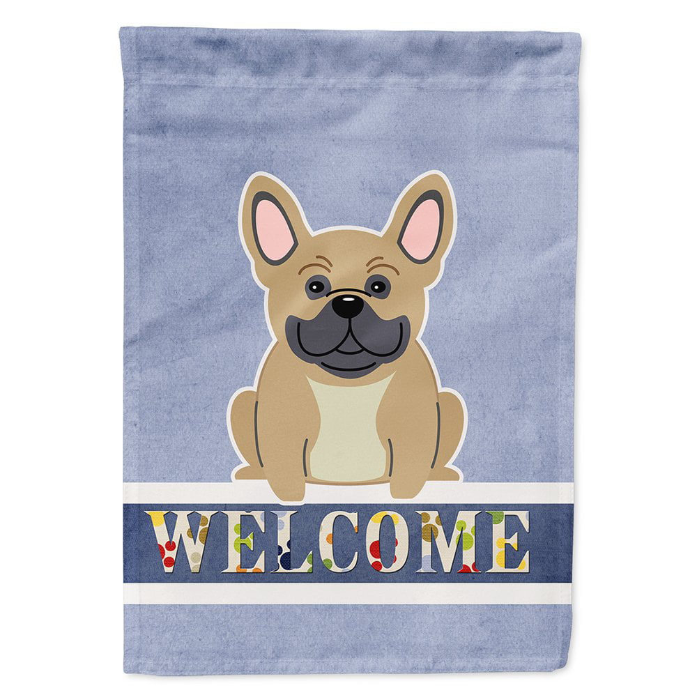 French Bulldog Cream Welcome Flag Canvas House Size