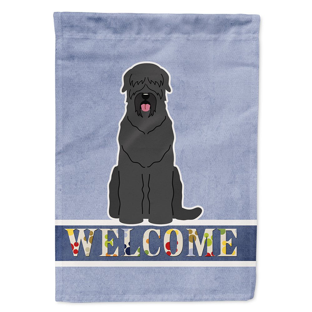 Black Russian Terrier Welcome Flag Canvas House Size