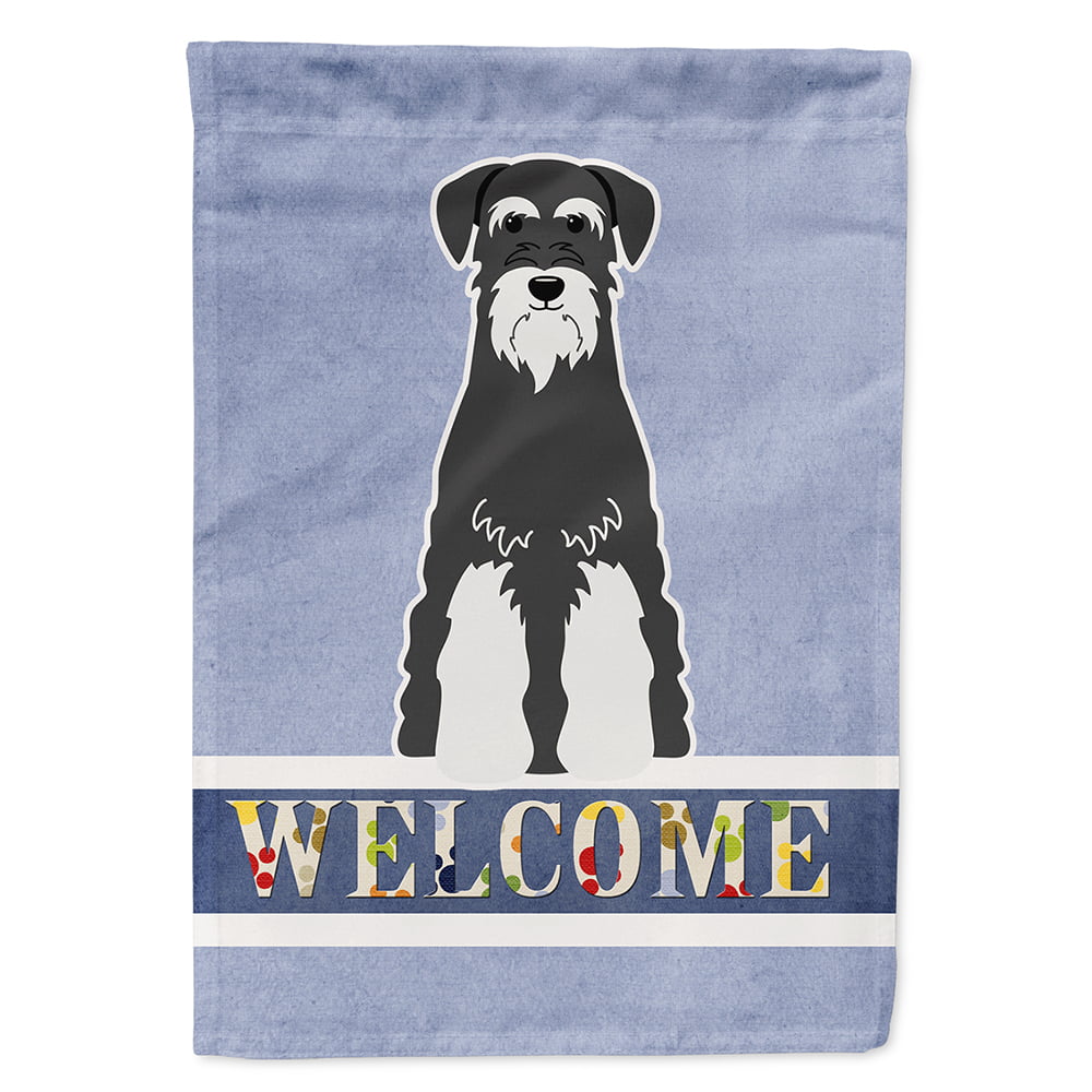 BB5614CHF Standard Schnauzer Salt & Pepper Welcome Flag Canvas House Size