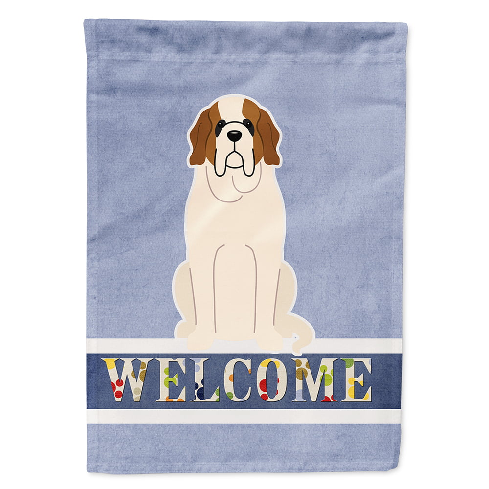Saint Bernard Welcome Flag Canvas House Size