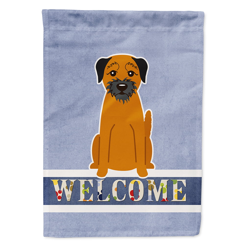 Border Terrier Welcome Flag Canvas House Size