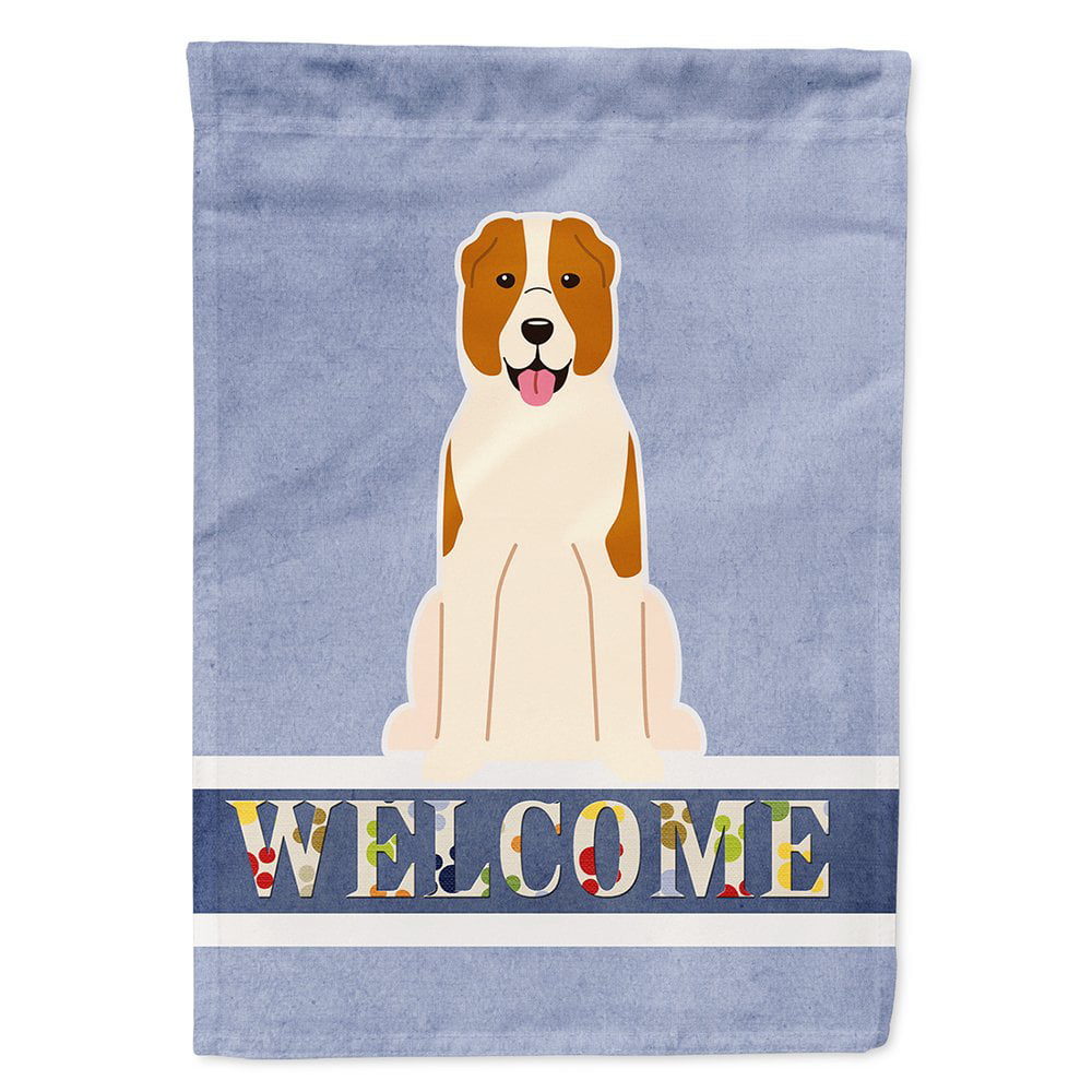 Central Asian Shepherd Dog Welcome Flag Canvas House Size