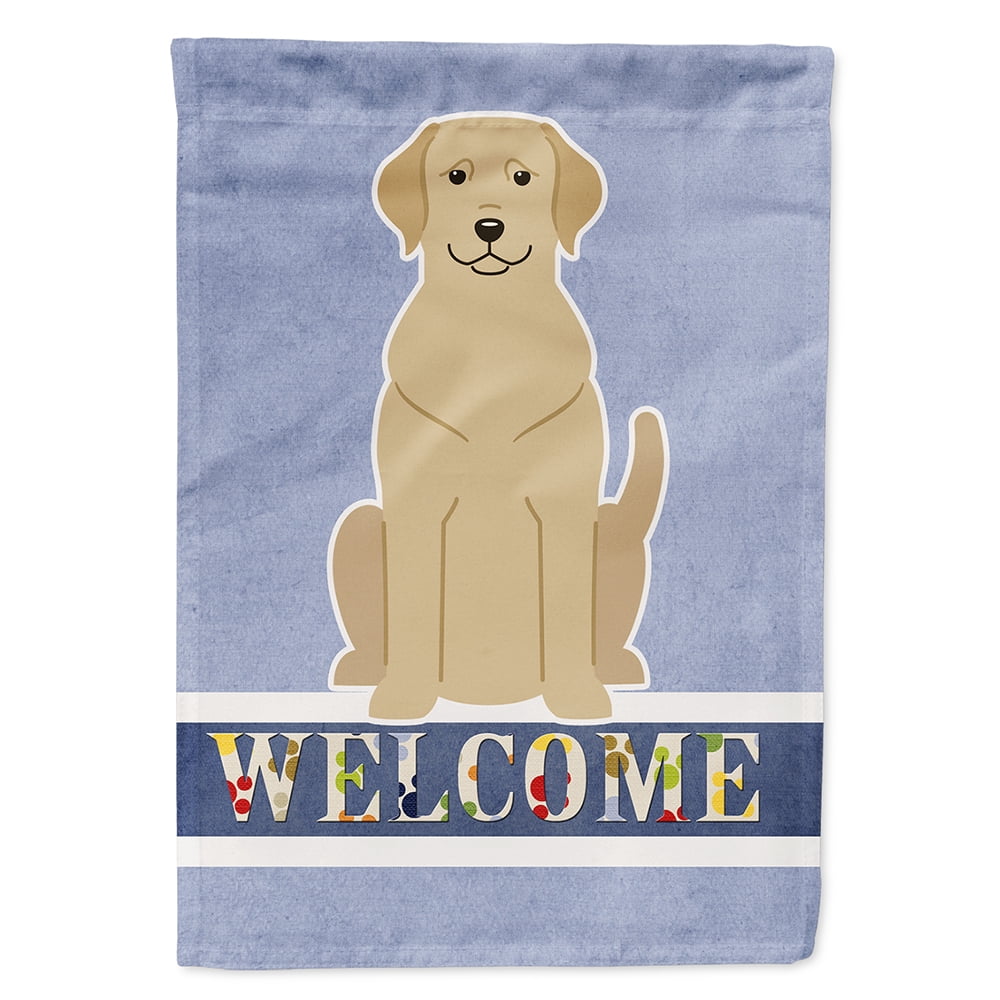 Yellow Labrador Welcome Flag Canvas House Size