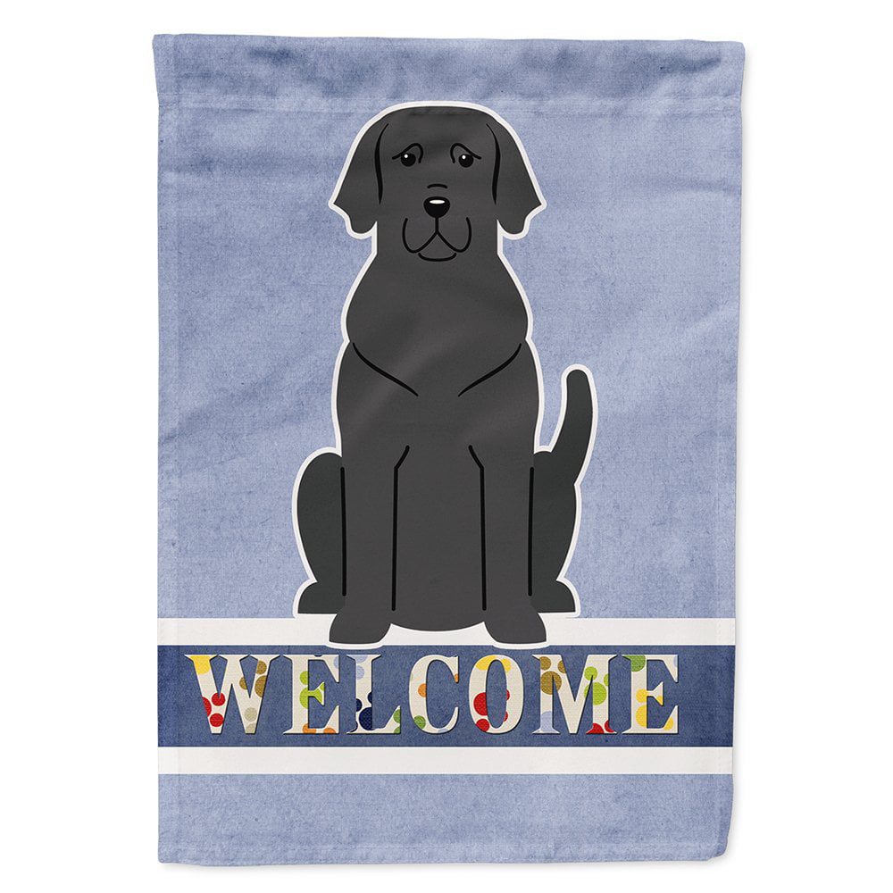 Black Labrador Welcome Flag Canvas House Size