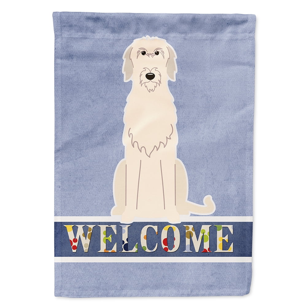 Irish Wolfhound Welcome Flag Canvas House Size