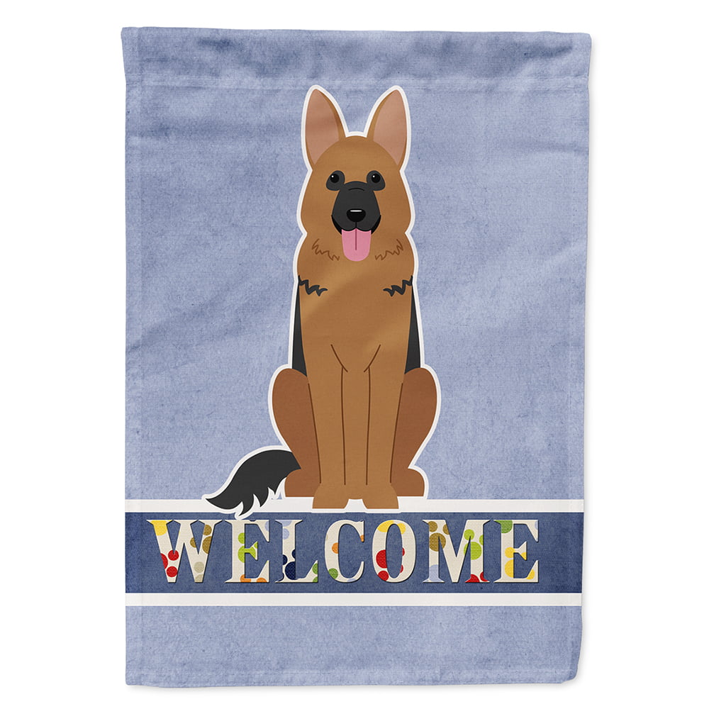 German Shepherd Welcome Flag Canvas House Size