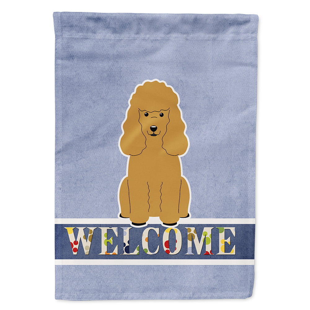 Poodle Tan Welcome Flag Canvas House Size
