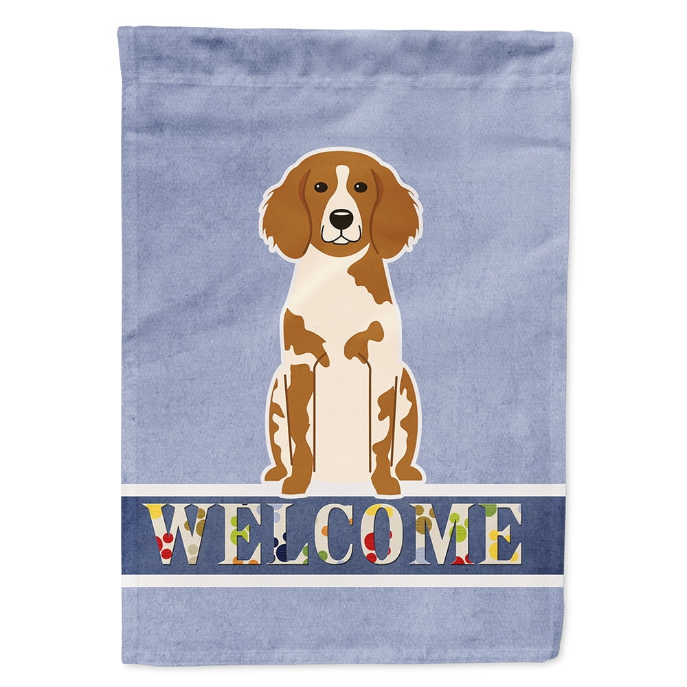 Brittany Spaniel Welcome Flag Canvas House Size