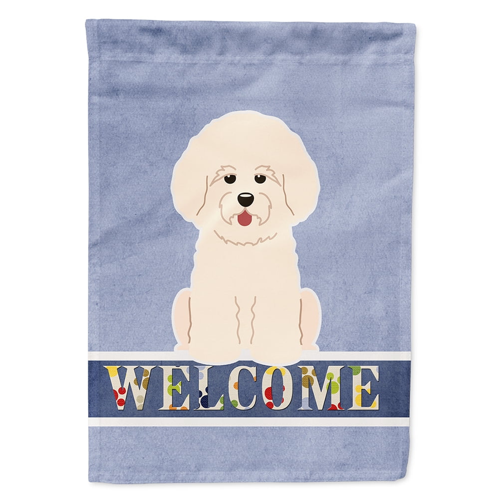 Bichon Frise Welcome Flag Canvas House Size