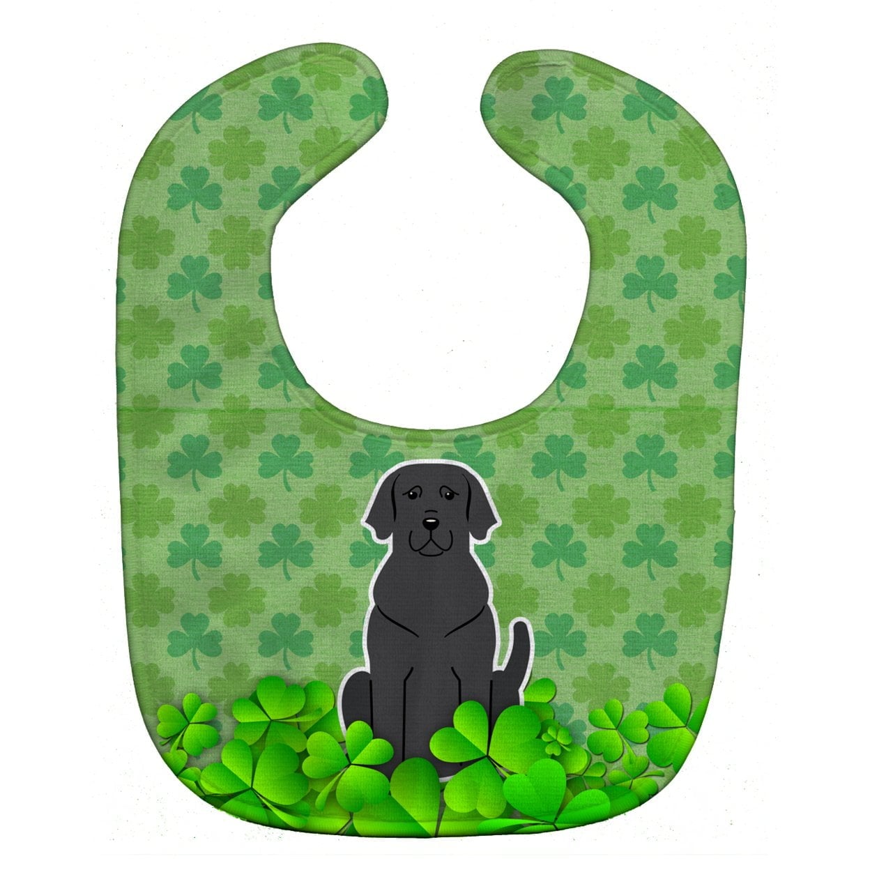 Black Labrador Shamrocks Baby Bib