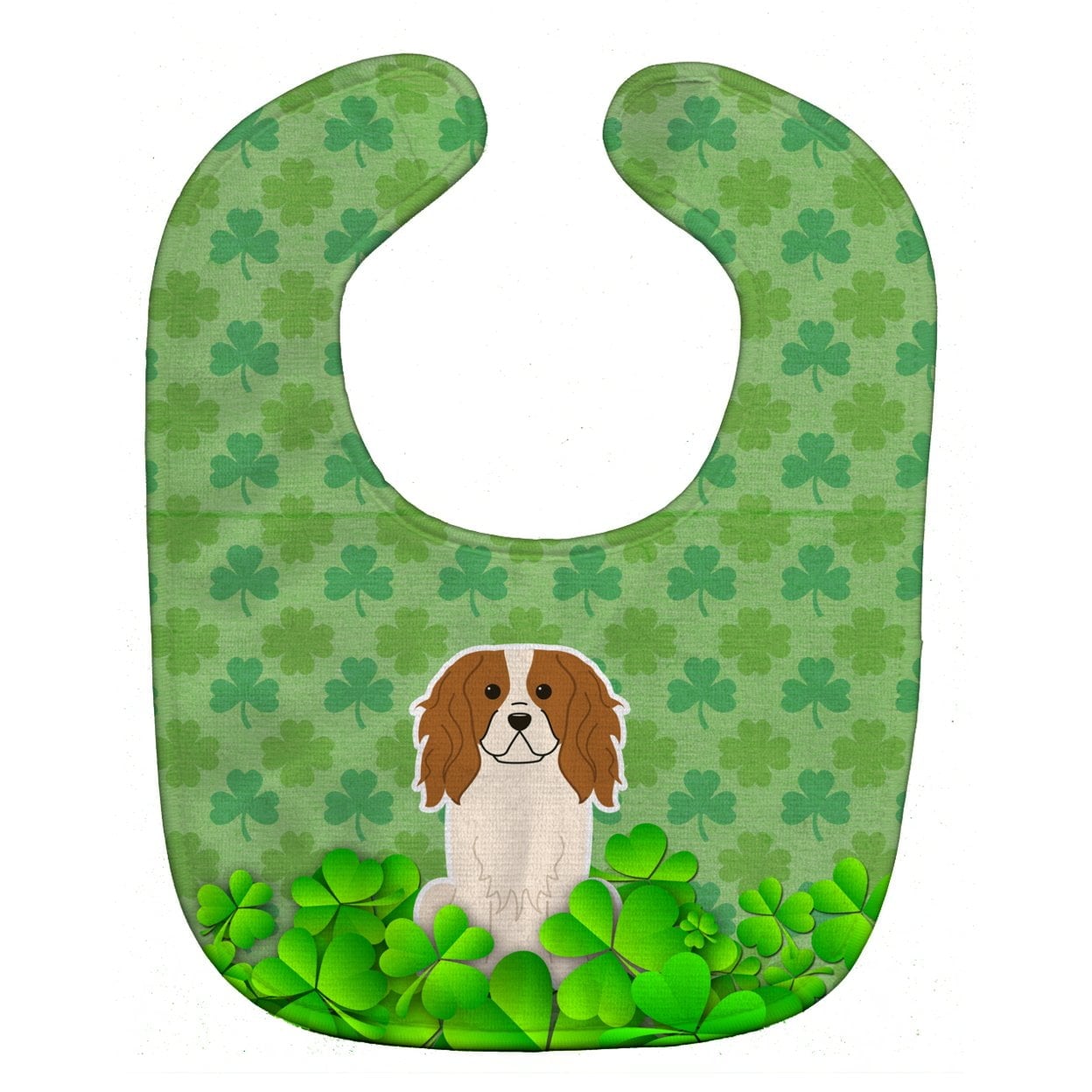 Cavalier Spaniel Shamrocks Baby Bib