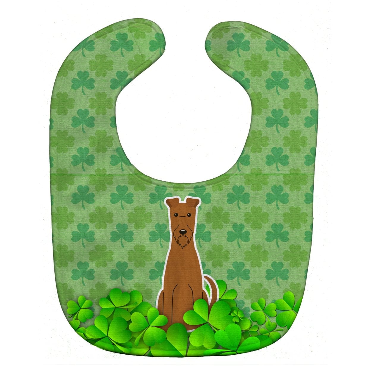 Irish Terrier Shamrocks Baby Bib