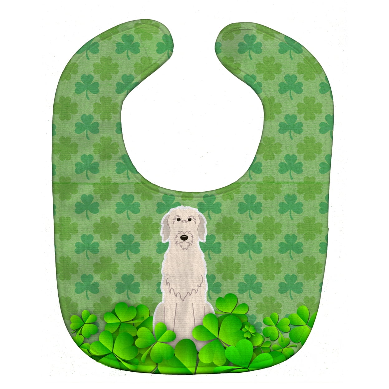 Irish Wolfhound Shamrocks Baby Bib