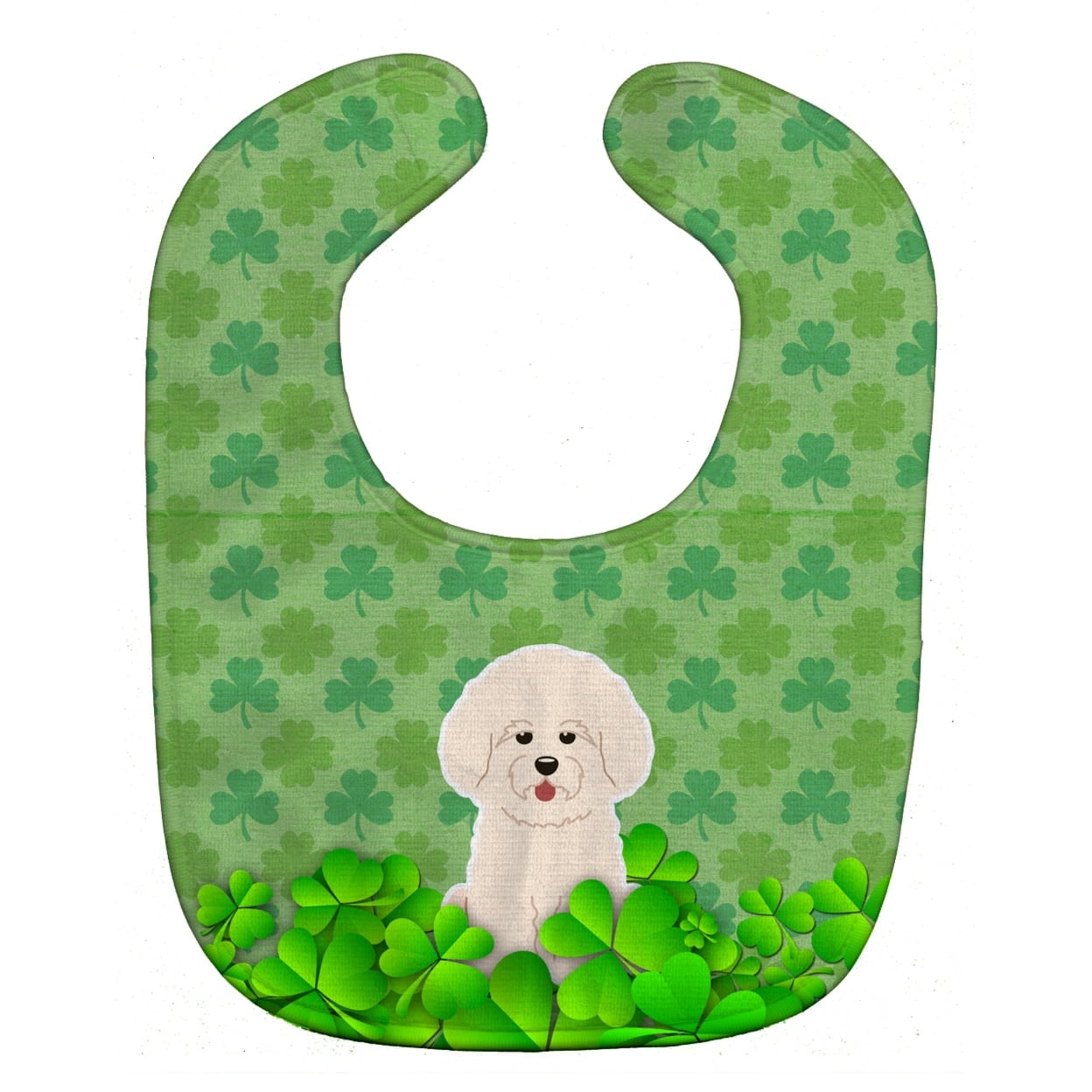 Bichon Frise Shamrocks Baby Bib