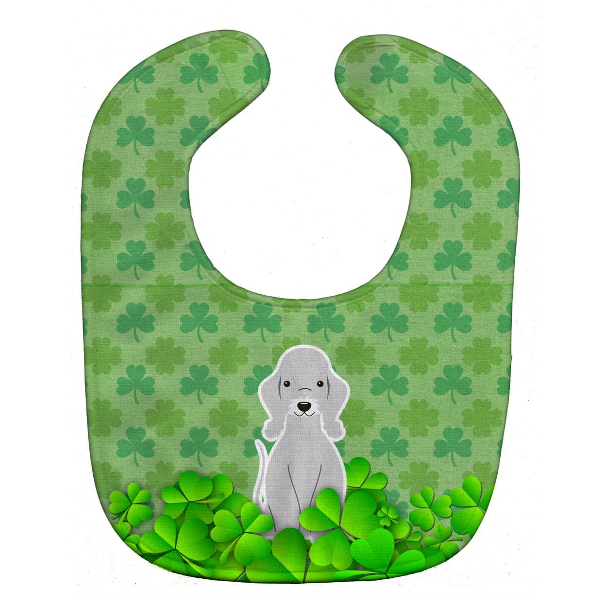 Bedlington Terrier Blue Shamrocks Baby Bib