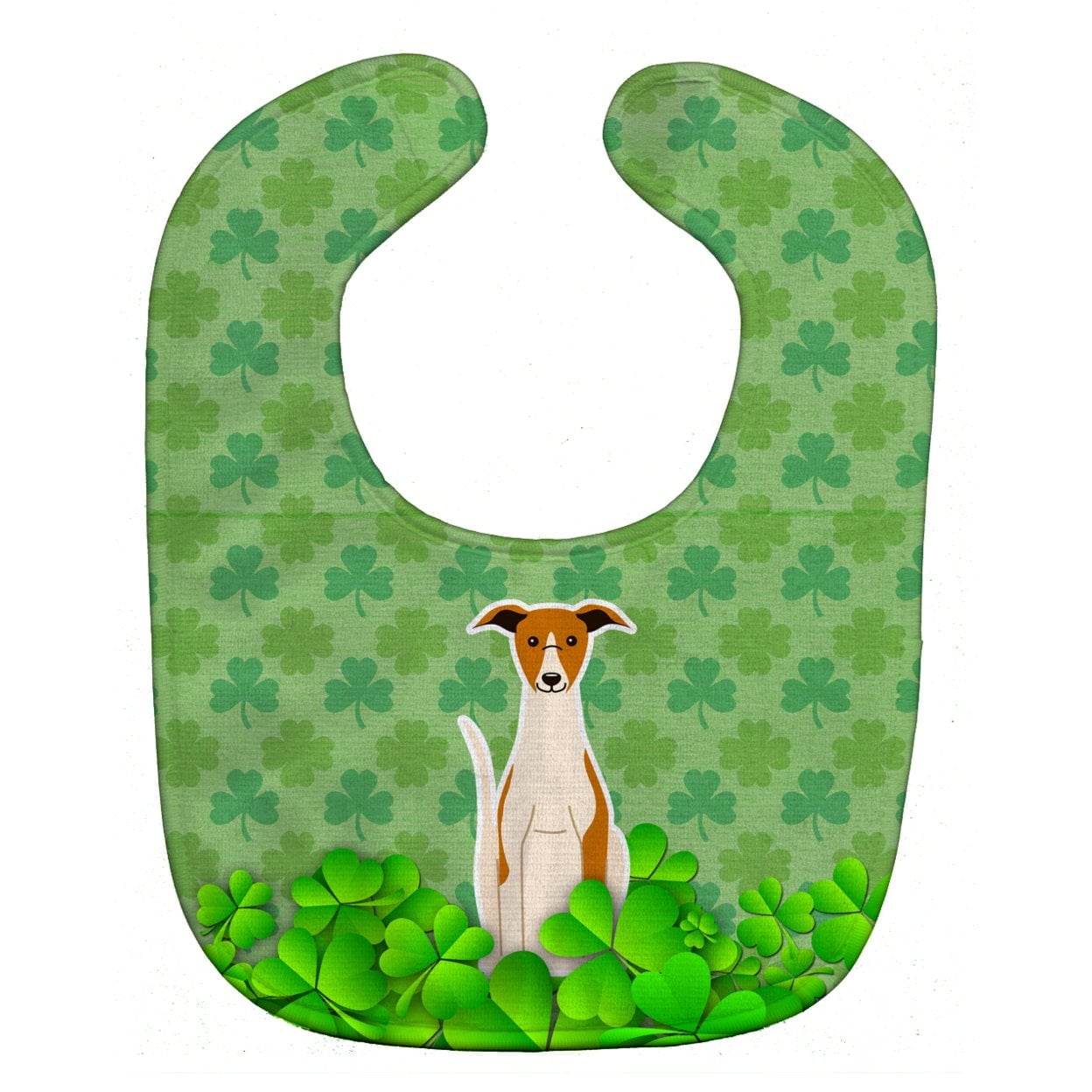 Whippet Shamrocks Baby Bib