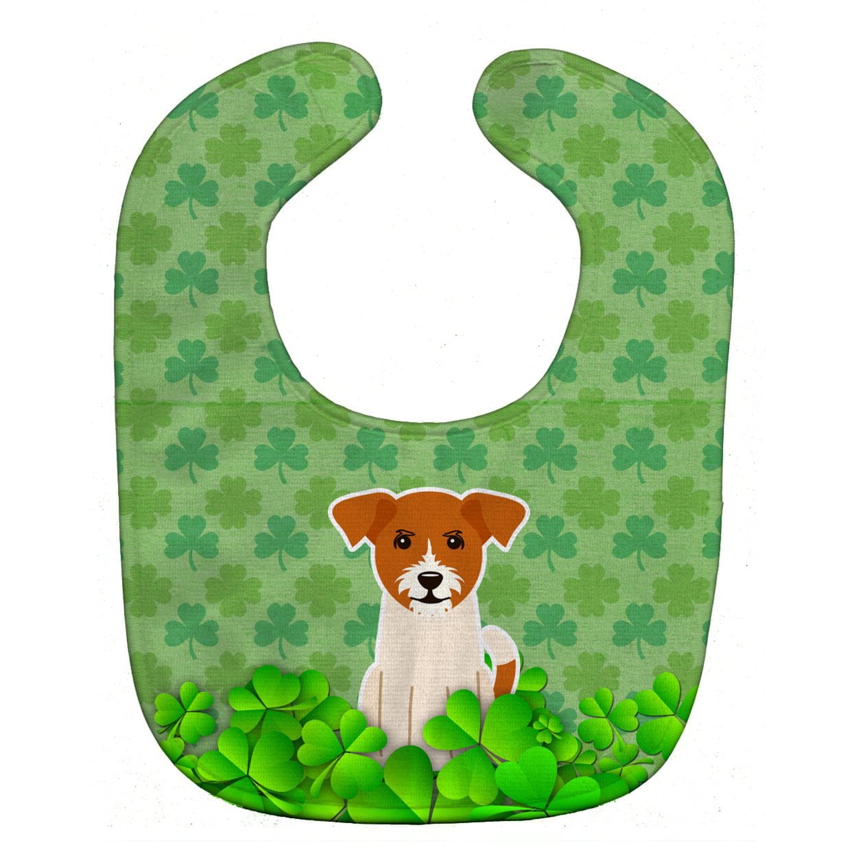 Jack Russell Terrier Shamrocks Baby Bib