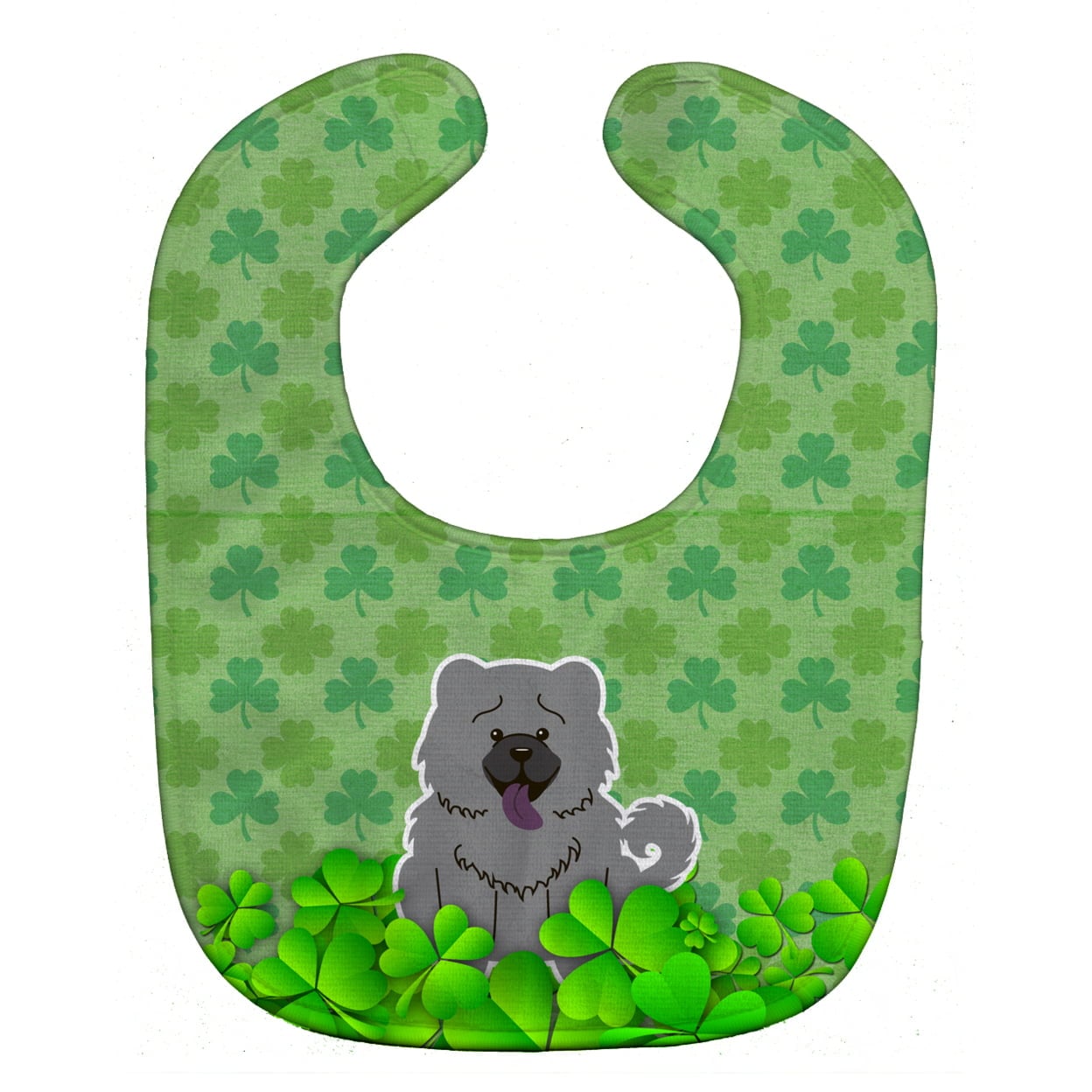 Chow Chow Blue Shamrocks Baby Bib