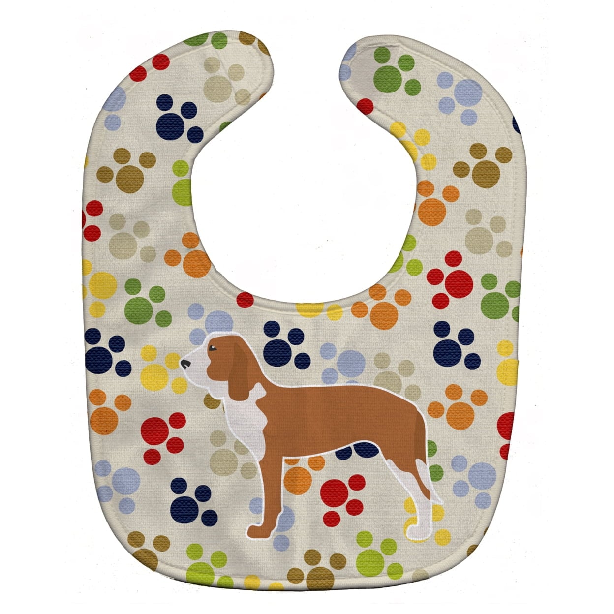 Spanish Hound Pawprints Baby Bib