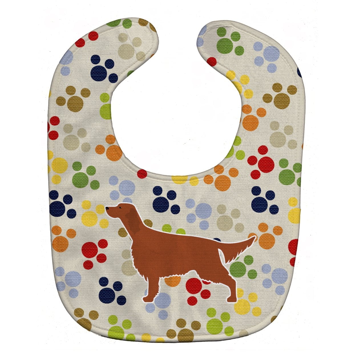 Irish Setter Pawprints Baby Bib