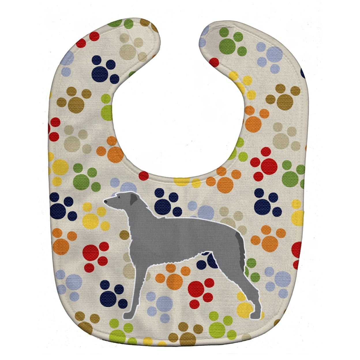 Scottish Deerhound Pawprints Baby Bib