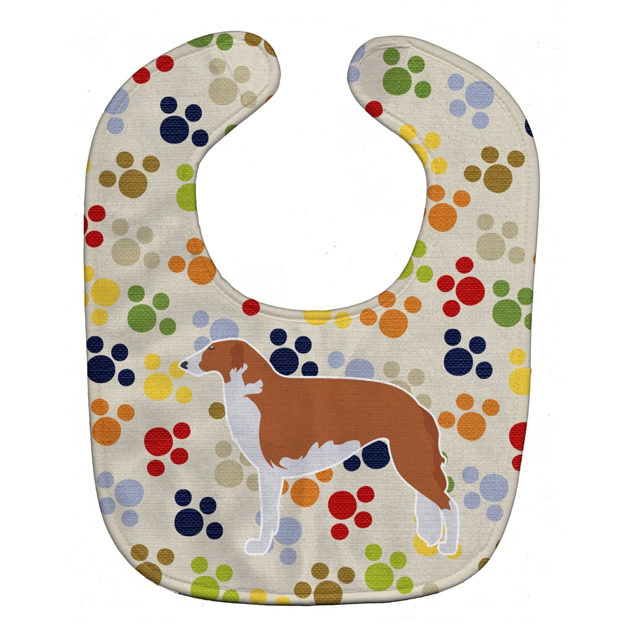 Borzoi Russian Greyhound Pawprints Baby Bib