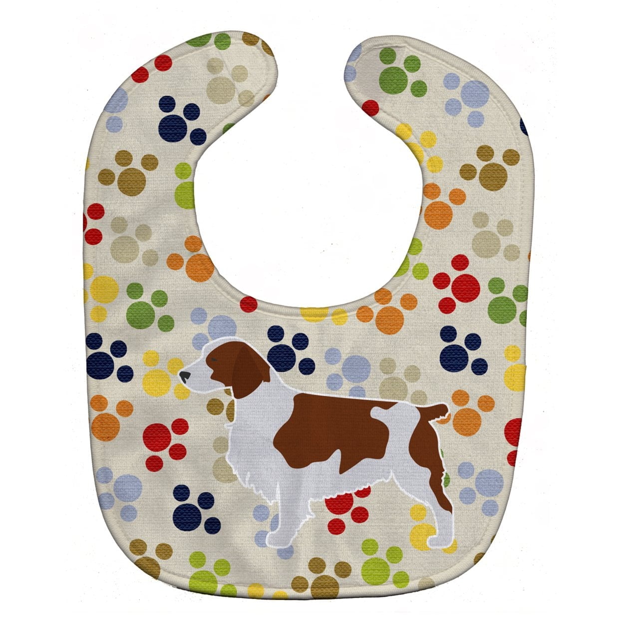 Welsh Springer Spaniel Pawprints Baby Bib
