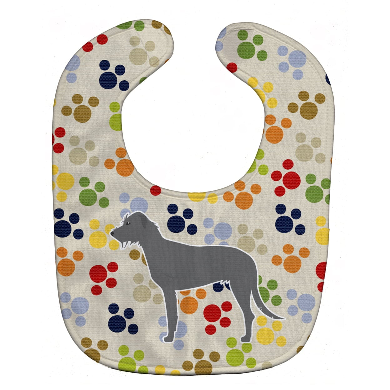 Irish Wolfhound Pawprints Baby Bib