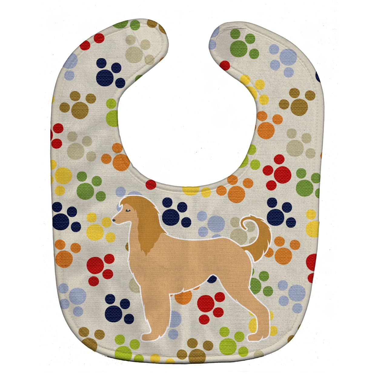 Afghan Hound Pawprints Baby Bib