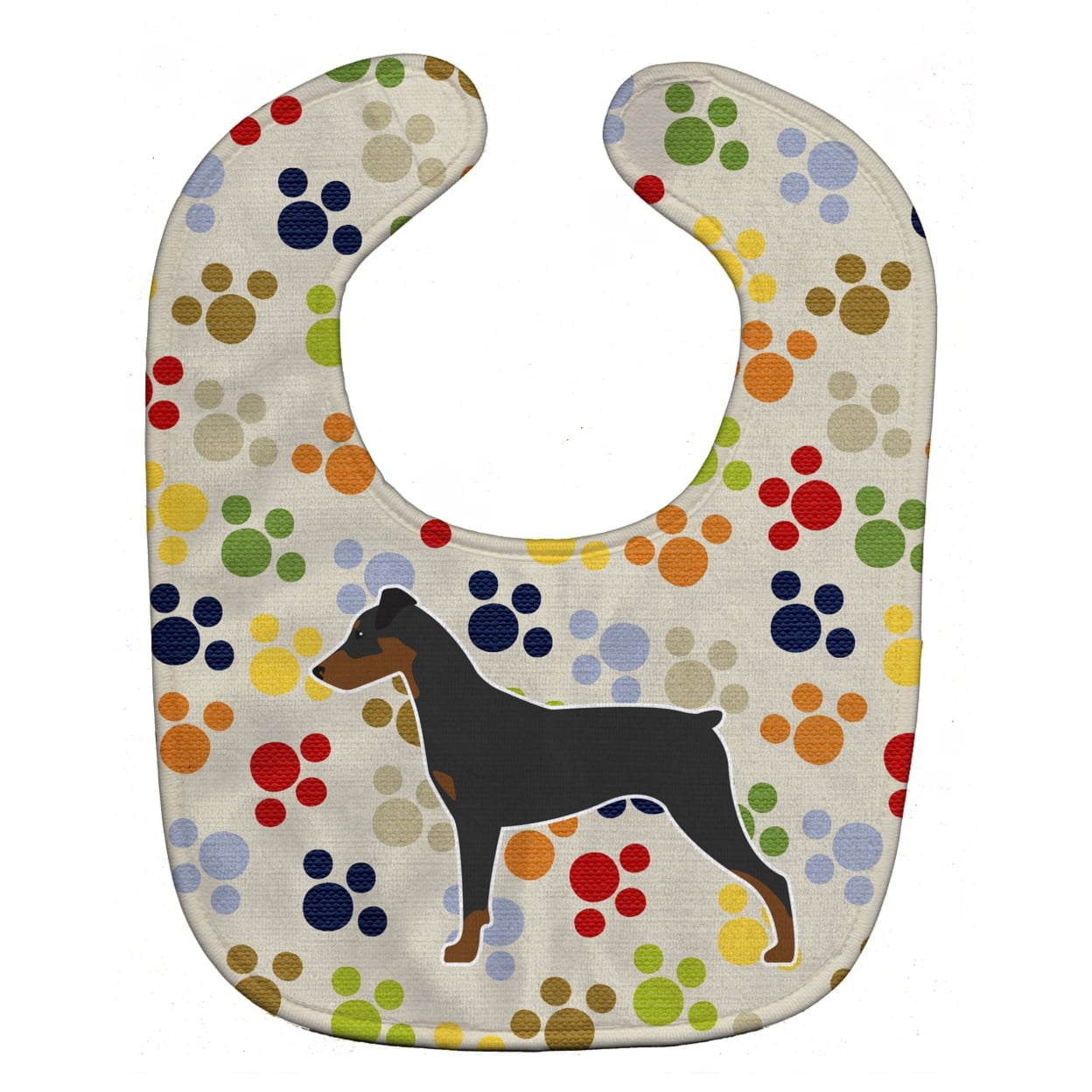 German Pinscher Pawprints Baby Bib