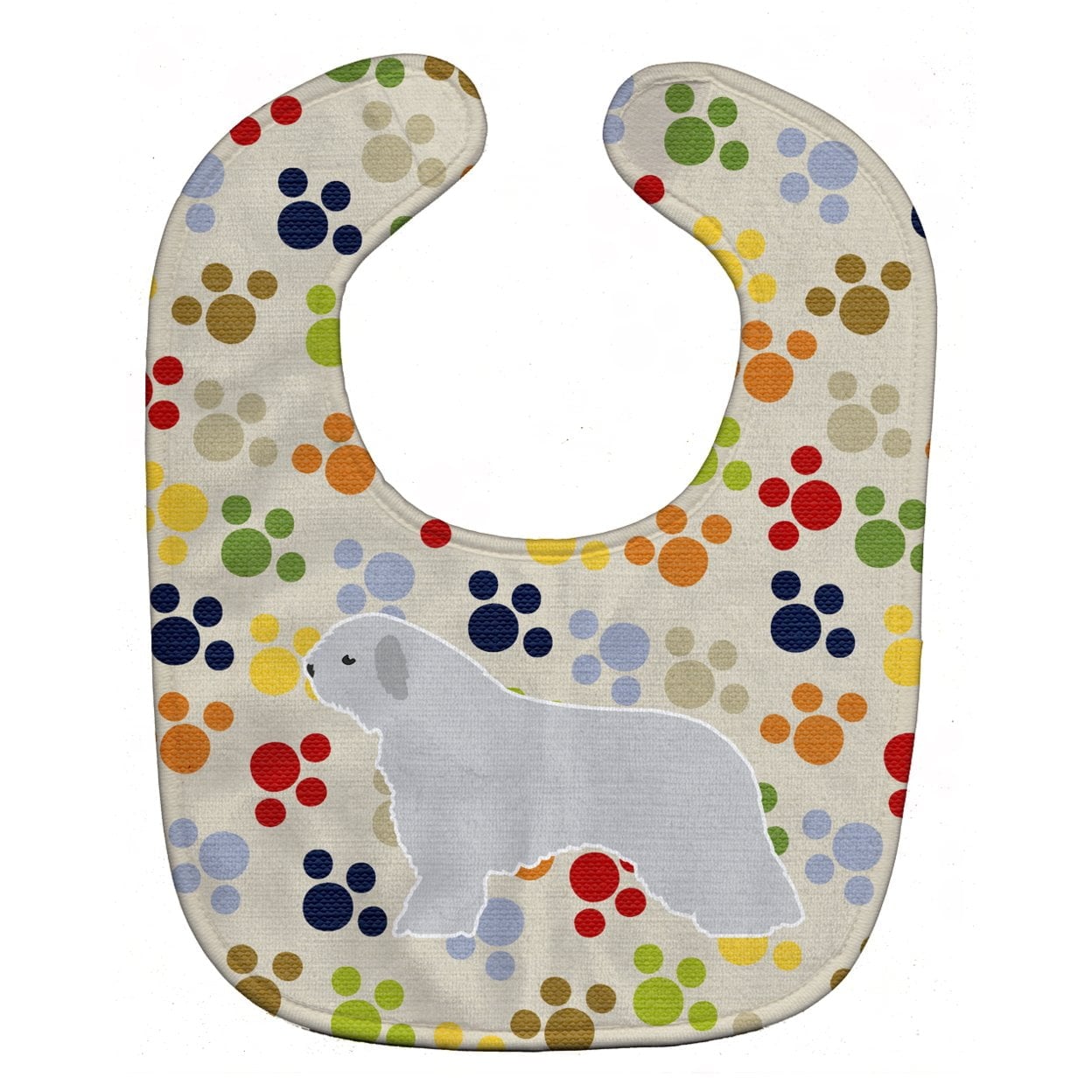 Spanish Water Dog Pawprints Baby Bib