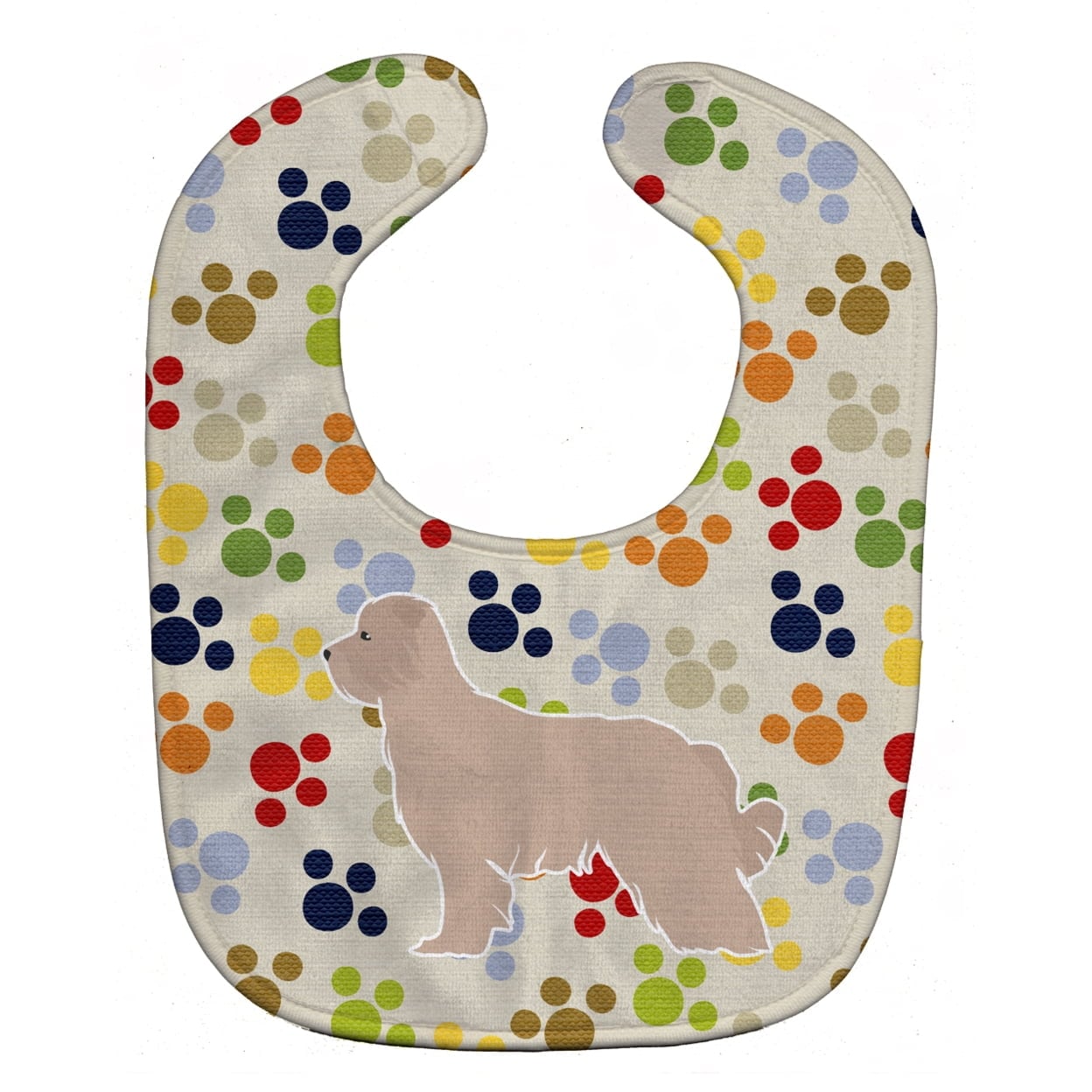 Pyrenean Shepherd Pawprints Baby Bib