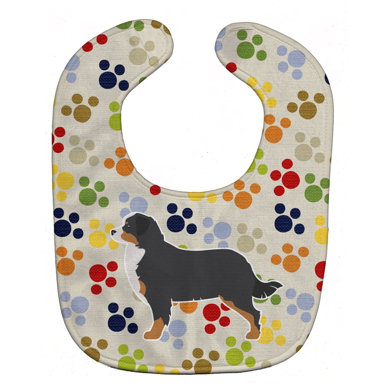 Bernese Mountain Dog Pawprints Baby Bib