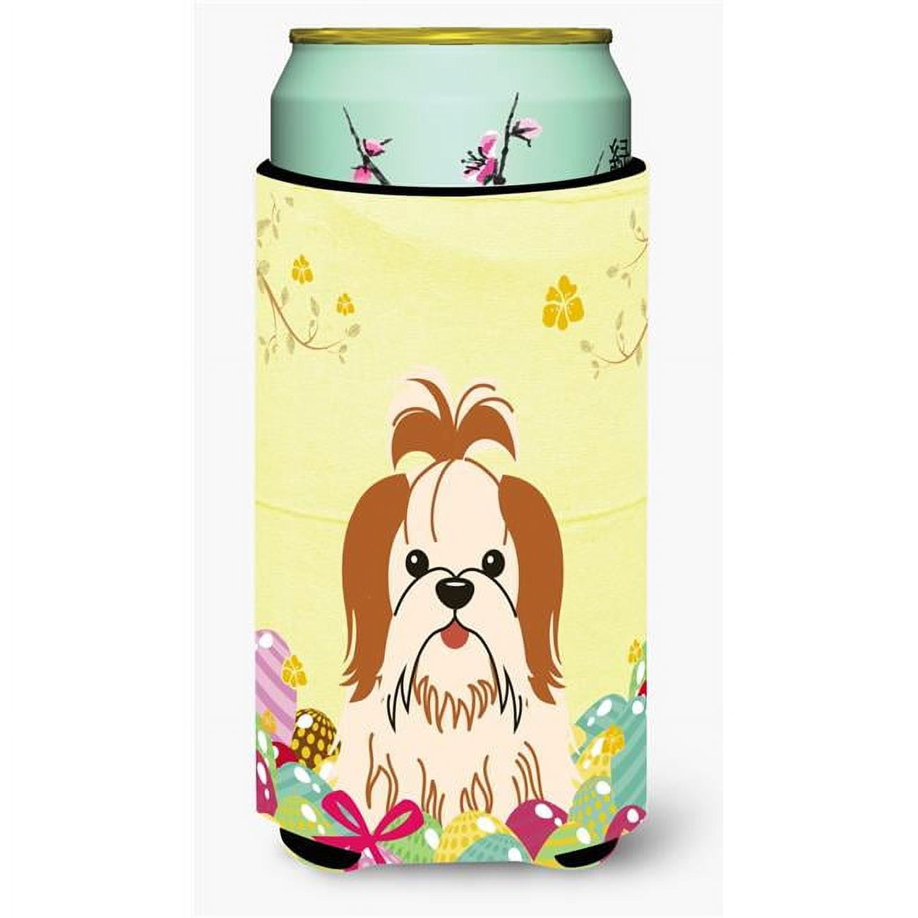 Easter Eggs Shih Tzu Red White Tall Boy Beverage Insulator Hugger