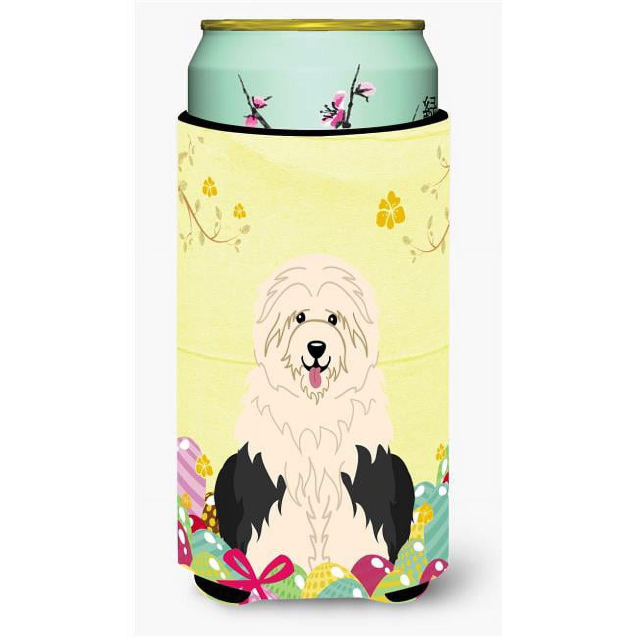 BB6096TBC Easter Eggs Old English Sheepdog Tall Boy Beverage Insulator Hugger