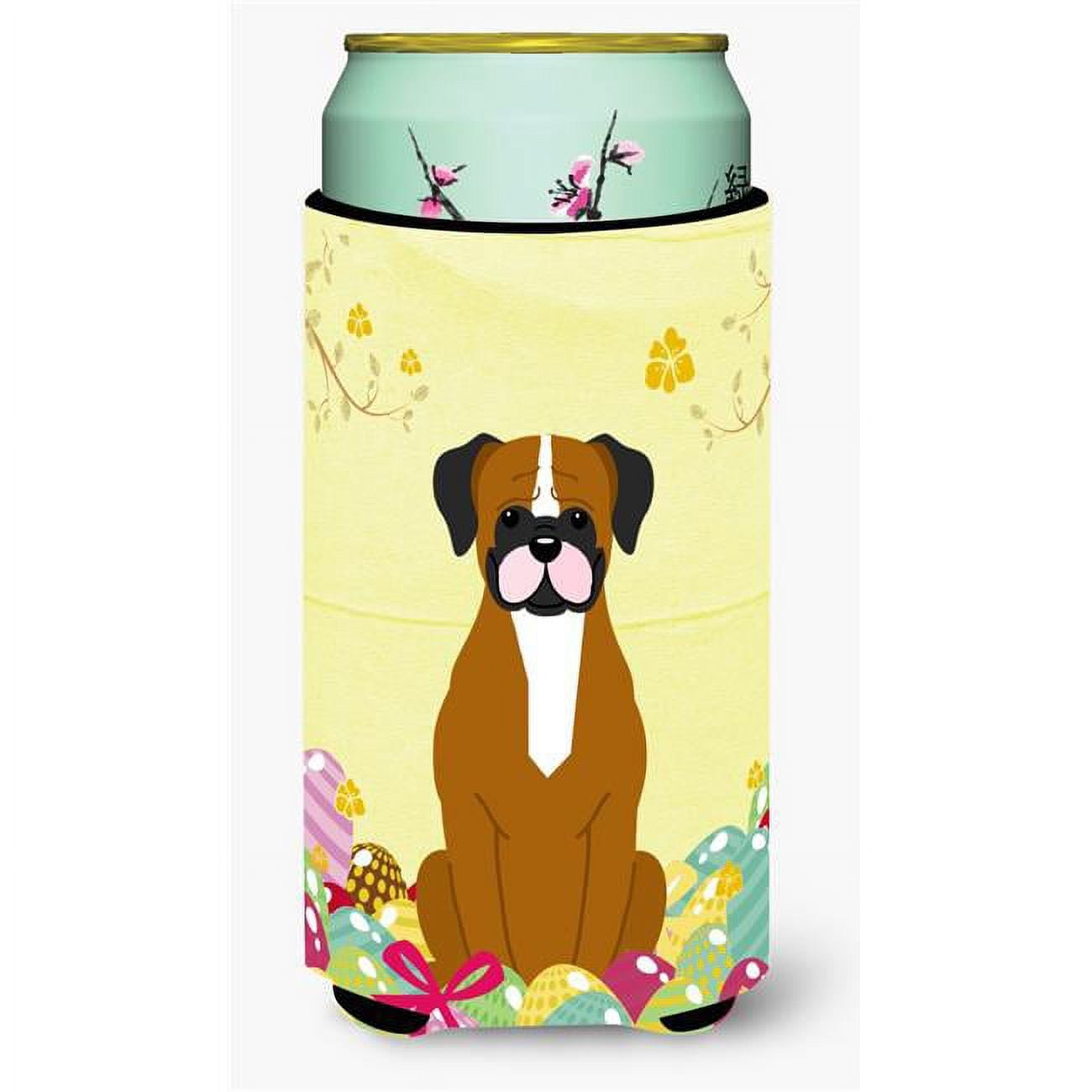 BB6116TBC Easter Eggs Flashy Fawn Boxer Tall Boy Beverage Insulator Hugger