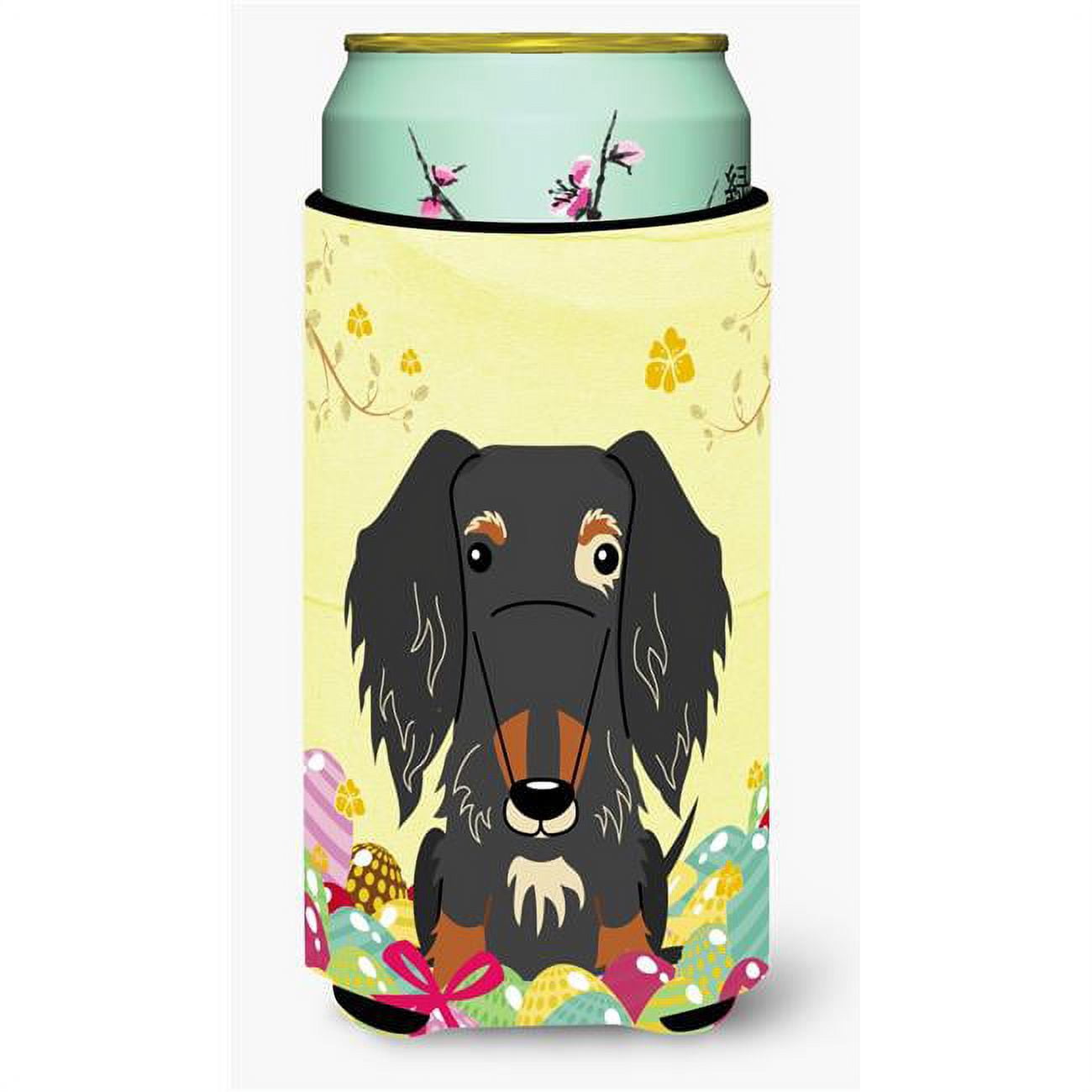 BB6128TBC Easter Eggs Wire Haired Dachshund Dapple Tall Boy Beverage Insulator Hugger