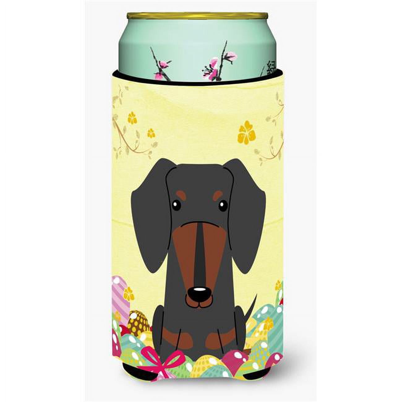 BB6132TBC Easter Eggs Dachshund Black Tan Tall Boy Beverage Insulator Hugger