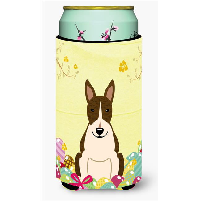 Easter Eggs Bull Terrier Dark Brindle Tall Boy Beverage Insulator Hugger