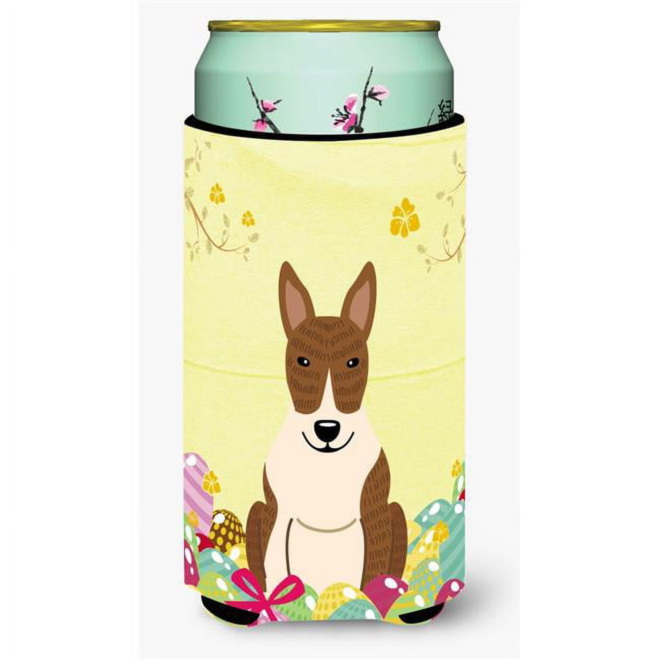 Easter Eggs Bull Terrier Brindle Tall Boy Beverage Insulator Hugger